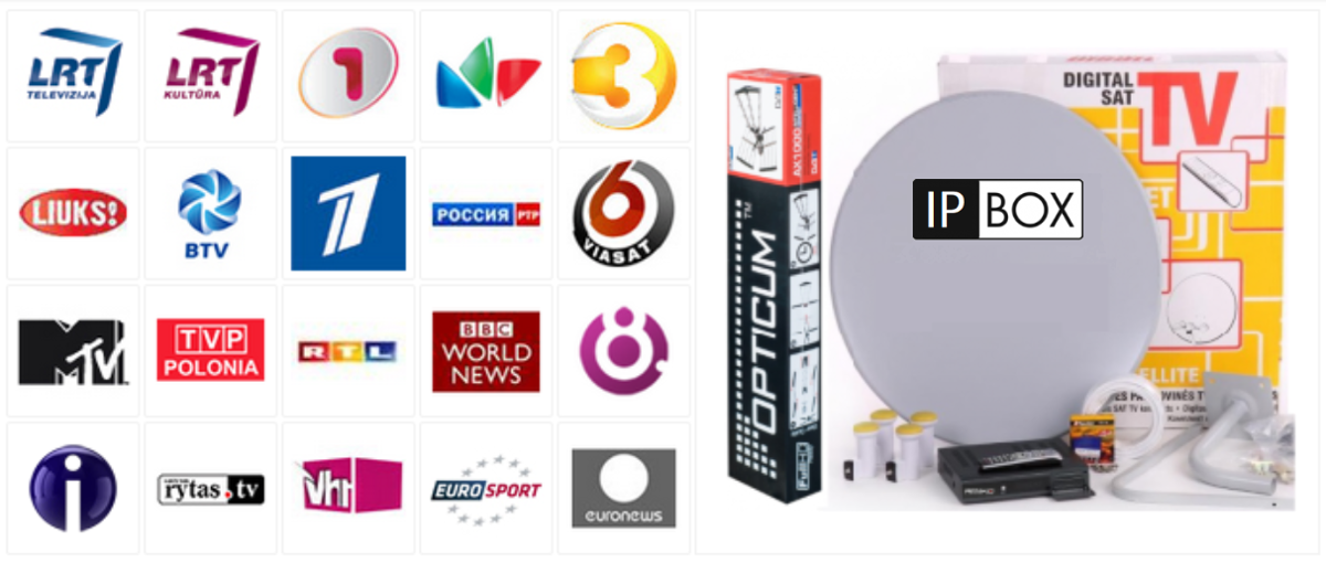 IPBOX KOMPLEKTAS 2xTV KOMBO + LT